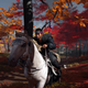 jin riding a horse in ghost of tsushima